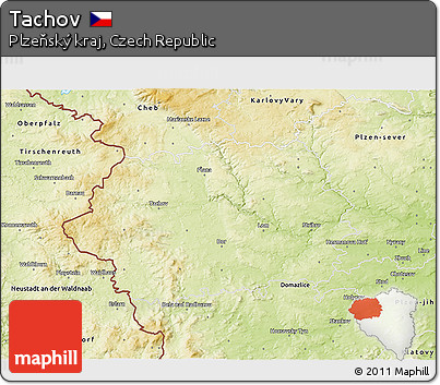 Physical 3D Map of Tachov
