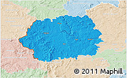 Political 3D Map of Tachov, lighten