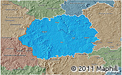 Political 3D Map of Tachov, semi-desaturated