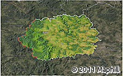 Satellite 3D Map of Tachov, darken, semi-desaturated
