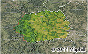 Satellite 3D Map of Tachov, semi-desaturated