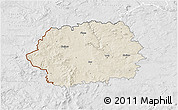 Shaded Relief 3D Map of Tachov, lighten, desaturated