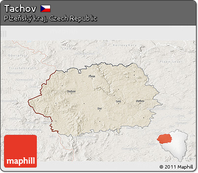 Shaded Relief 3D Map of Tachov, lighten
