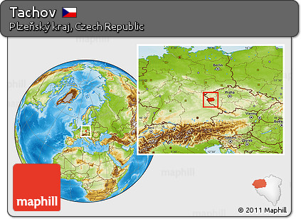 Physical Location Map of Tachov