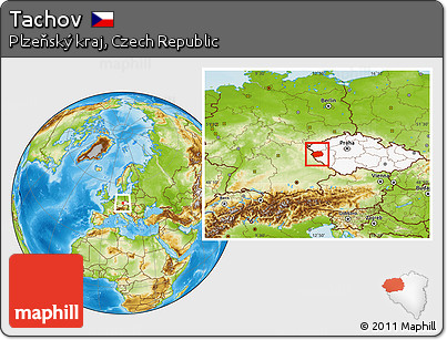 Physical Location Map of Tachov, highlighted country