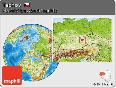 Physical Location Map of Tachov, highlighted parent region