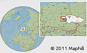 Savanna Style Location Map of Tachov, highlighted country, highlighted parent region, hill shading