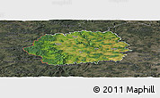 Satellite Panoramic Map of Tachov, darken, semi-desaturated