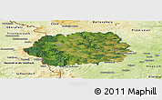 Satellite Panoramic Map of Tachov, physical outside