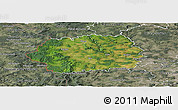 Satellite Panoramic Map of Tachov, semi-desaturated