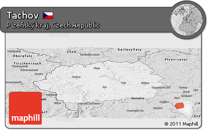 Silver Style Panoramic Map of Tachov