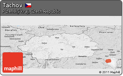 Silver Style Panoramic Map of Tachov