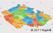 Political Simple Map of Czech Republic, cropped outside