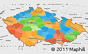 Political Simple Map of Czech Republic, single color outside, borders and labels