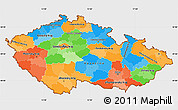 Political Simple Map of Czech Republic, single color outside