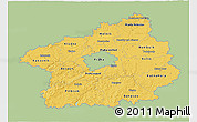 Savanna Style 3D Map of Středočeský kraj, single color outside