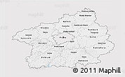 Silver Style 3D Map of Středočeský kraj, single color outside