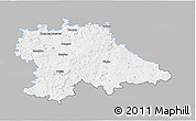 Gray 3D Map of Benešov, single color outside