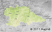 Physical 3D Map of Benešov, desaturated