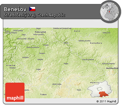 Physical 3D Map of Benešov