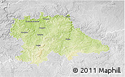 Physical 3D Map of Benešov, lighten, desaturated