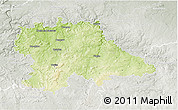 Physical 3D Map of Benešov, lighten, semi-desaturated