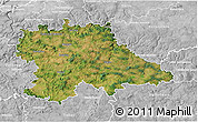Satellite 3D Map of Benešov, lighten, desaturated