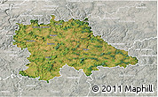 Satellite 3D Map of Benešov, lighten, semi-desaturated