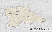 Shaded Relief 3D Map of Benešov, lighten, desaturated