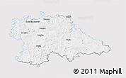 Silver Style 3D Map of Benešov, single color outside