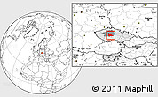 Blank Location Map of Benešov, highlighted country, highlighted parent region, within the entire country