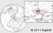 Blank Location Map of Benešov, highlighted country, highlighted parent region