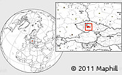 Blank Location Map of Benešov, highlighted parent region