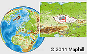 Physical Location Map of Benešov, highlighted country, highlighted parent region