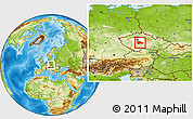 Physical Location Map of Benešov, highlighted parent region