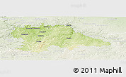 Physical Panoramic Map of Benešov, lighten
