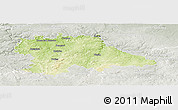 Physical Panoramic Map of Benešov, lighten, semi-desaturated