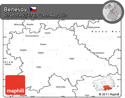 Blank Simple Map of Benešov