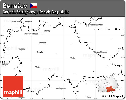 Blank Simple Map of Benešov