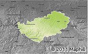 Physical 3D Map of Kutná Hora, darken, desaturated