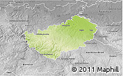 Physical 3D Map of Kutná Hora, desaturated