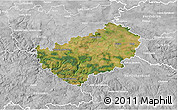 Satellite 3D Map of Kutná Hora, lighten, desaturated