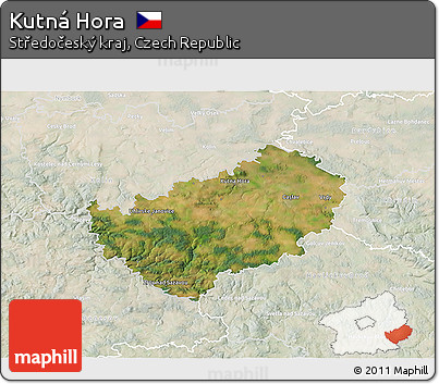 Satellite 3D Map of Kutná Hora, lighten