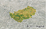 Satellite 3D Map of Kutná Hora, lighten, semi-desaturated