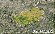 Satellite 3D Map of Kutná Hora, semi-desaturated