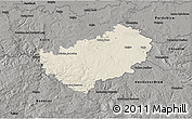 Shaded Relief 3D Map of Kutná Hora, darken, semi-desaturated