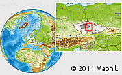 Physical Location Map of Kutná Hora, highlighted country, highlighted parent region