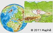 Physical Location Map of Kutná Hora, highlighted country