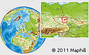 Physical Location Map of Kutná Hora, highlighted parent region