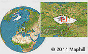 Satellite Location Map of Kutná Hora, highlighted country, highlighted parent region